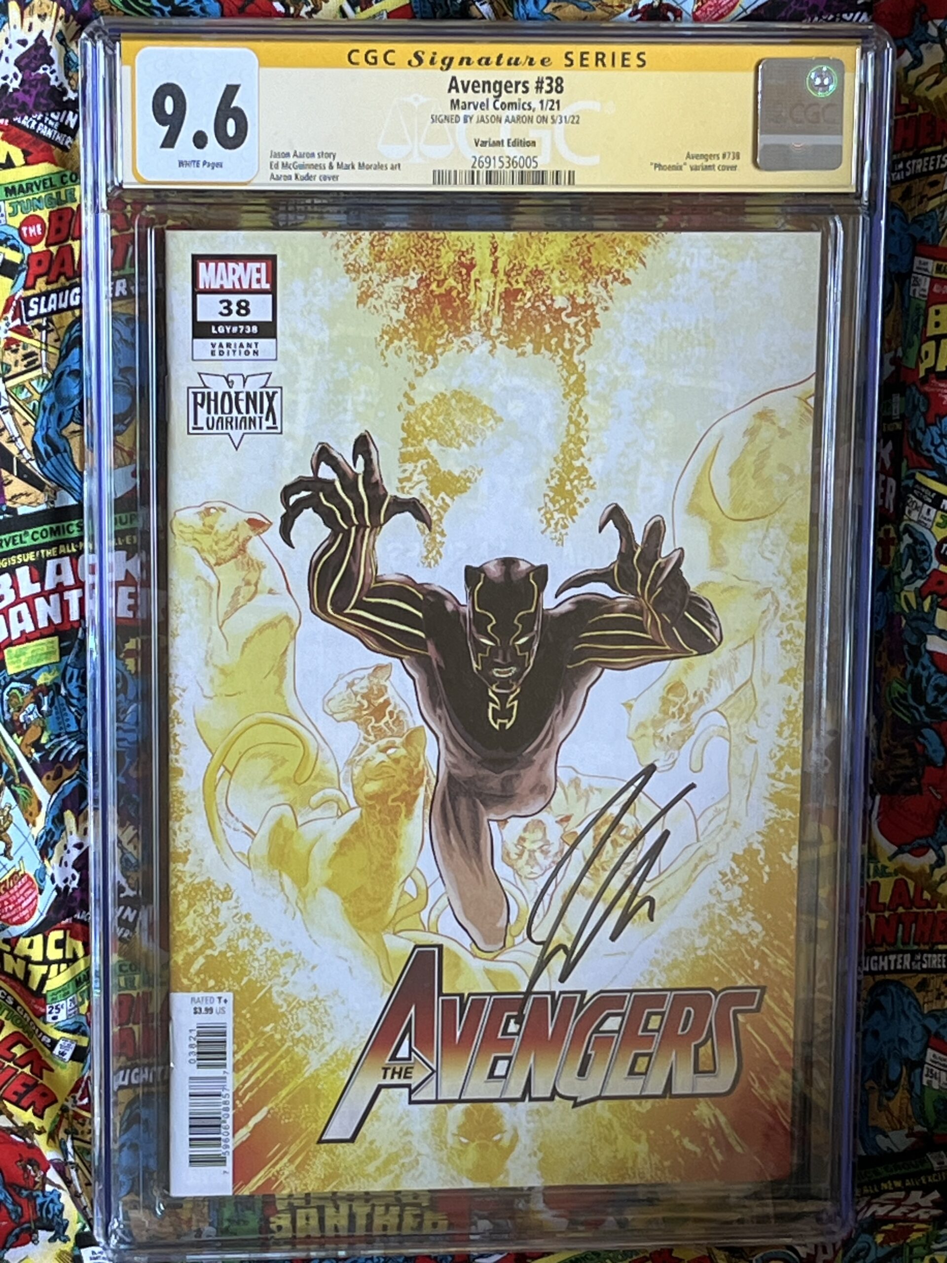 9.6 CGC Yellow: Avengers #38 Signed by Jason Aaron