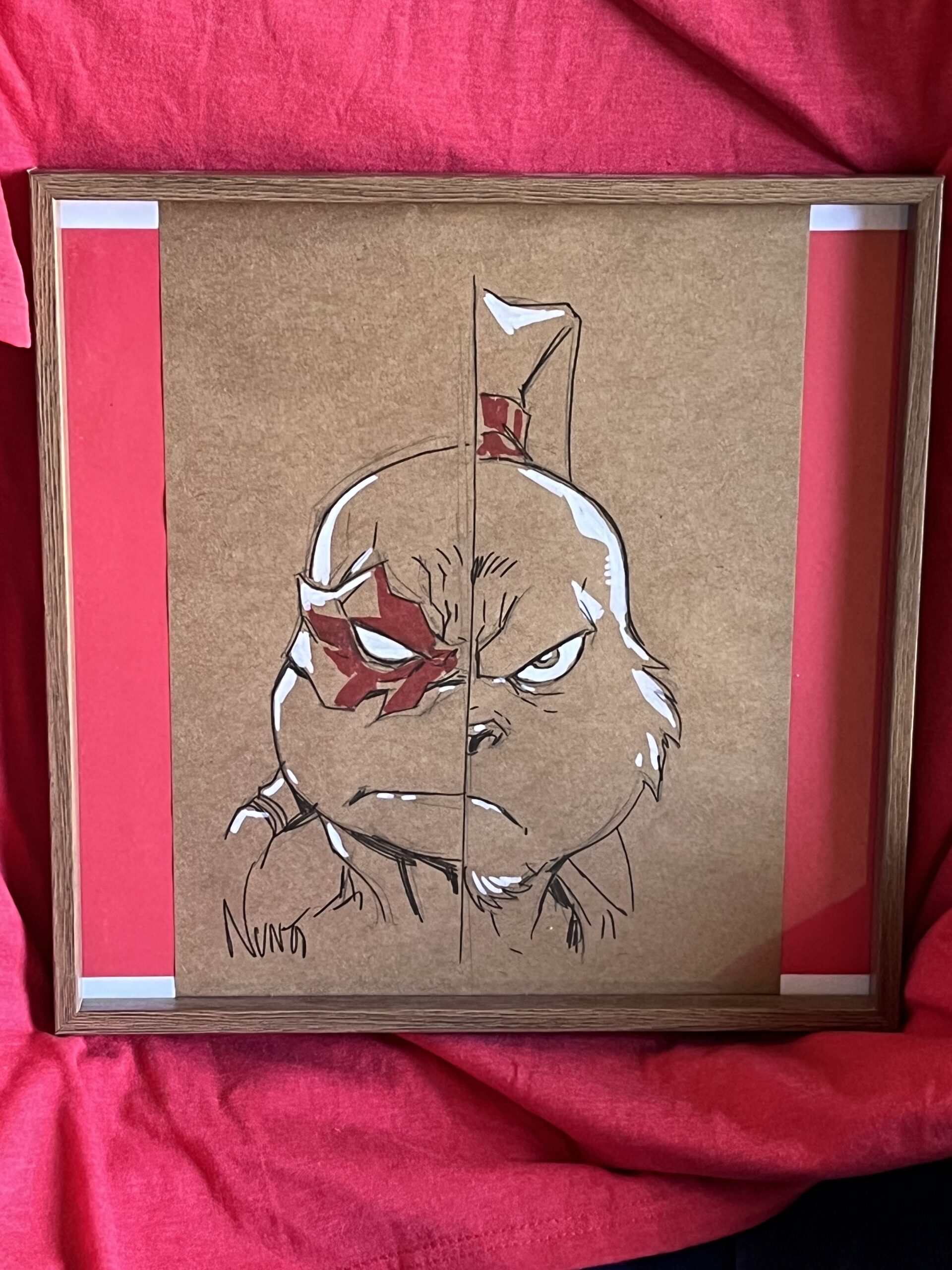 Raphael & Usagi Yojimbo Split Sketch  Signed by Eddie Nunez w/ COA
