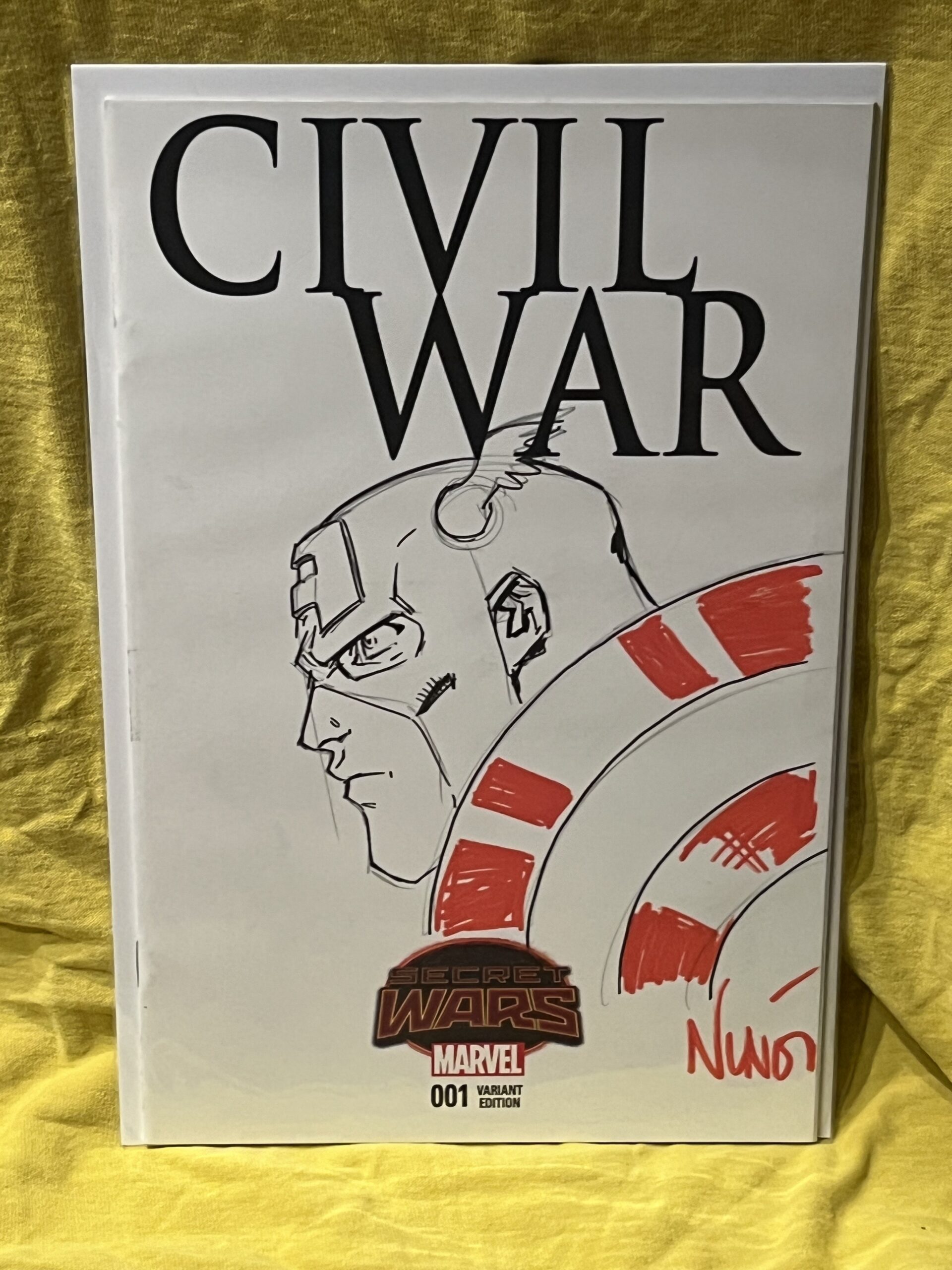 Captain America Civil War Blank Sketch by Eddie Nunez Signed with COA
